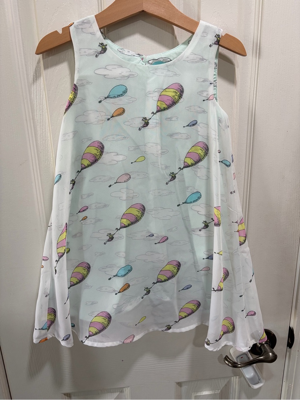 Dr. Seuss Pastel Mint Cloud Print Dress